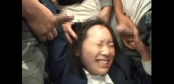  Japanese schoolgirl fucked by train gang